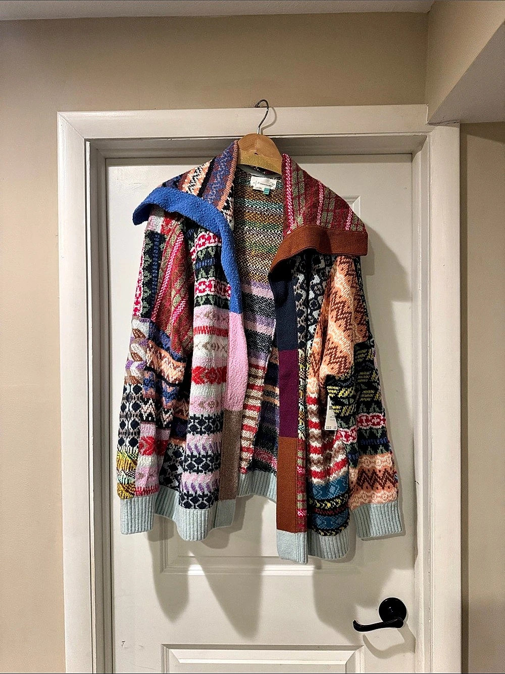 Anthropologie Patchwork Knit Cardigan Multicolor Size 2X/3X NWT